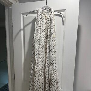 White Polka Dot Halter Dress